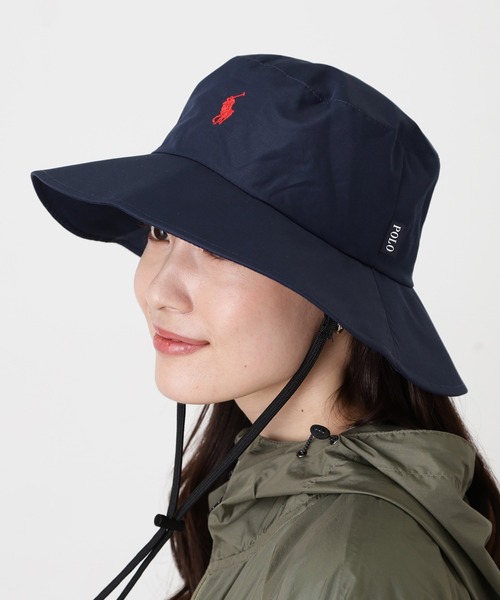 ポロラルフローレン　撥水加工パラソルハット　帽子　ネイビー POLO RALPH LAUREN（ポロ・ラルフローレン） 帽子 ハット 「WEB限定