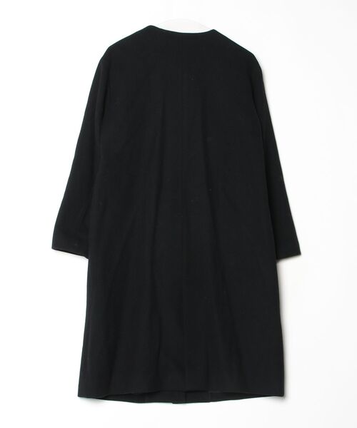 「un dix cors」 ノーカラーコート フリ- ブラック レディース_画像2