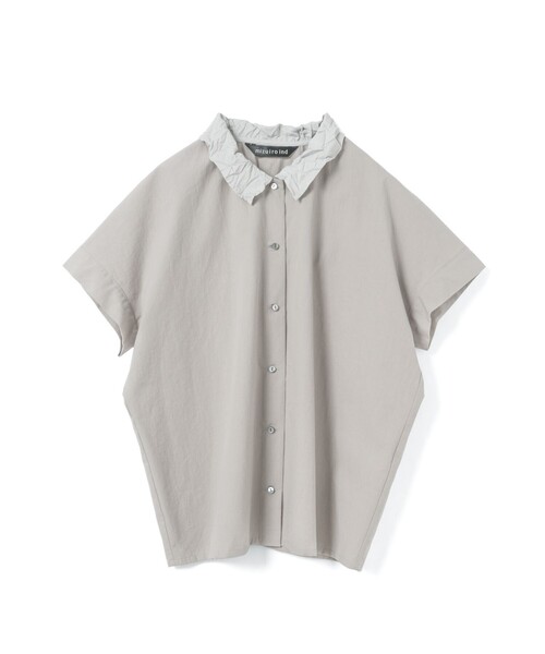 ブラウス シャツ mizuiro ind ワッシャーカラーワイドシャツ レディースの画像