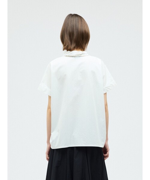 ブラウス シャツ mizuiro ind ワッシャーカラーワイドシャツ レディースの画像