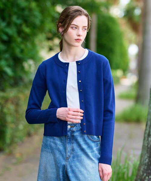 「DRESSTERIOR」 カーディガン 38 ブルーグリーン レディース_画像4