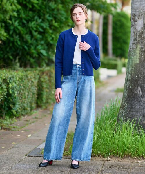 「DRESSTERIOR」 カーディガン 38 ブルーグリーン レディース_画像9