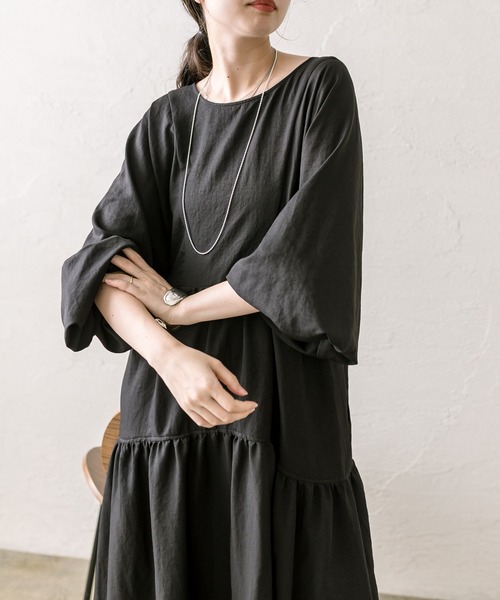 「mystic」 長袖ワンピース 0 アイボリー レディース_画像6