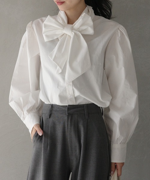 ブラウス シャツ 入学式 入園式 卒業式 リボンタイブラウス レディース 