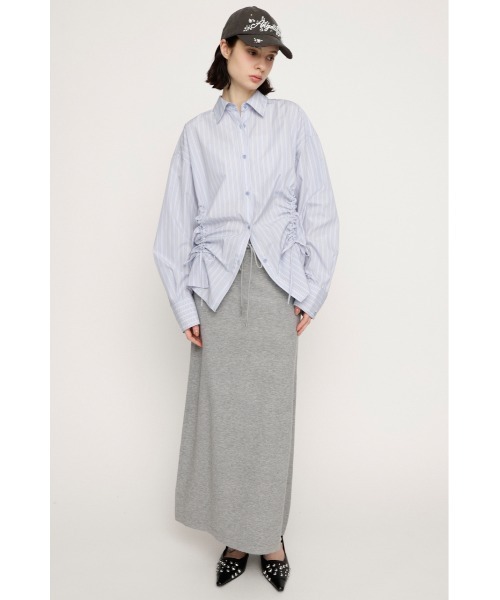未使用 SLY DRAWSTRING GATHER SK グレー ロングスカート SLY（スライ）の「DRAWSTRING GATHER SK ドローストリング ギャザー