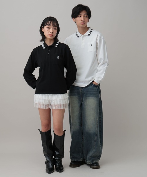 ALAND ポロシャツ ポロ 「UNISEX」ALAND／Aロゴカノコポロロング