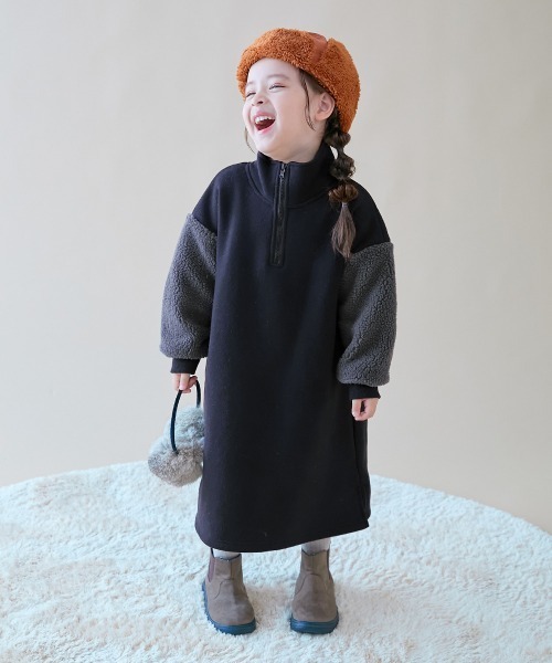 「devirock」 「KIDS」長袖ワンピース 130cm ピンクベージュ キッズ_画像2