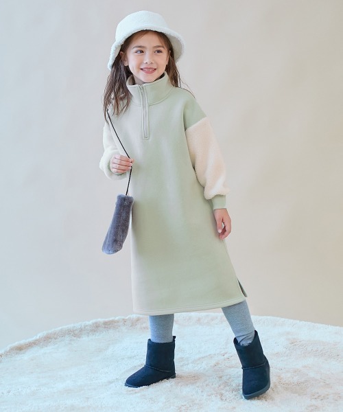 「devirock」 「KIDS」長袖ワンピース 130cm ピンクベージュ キッズ_画像4