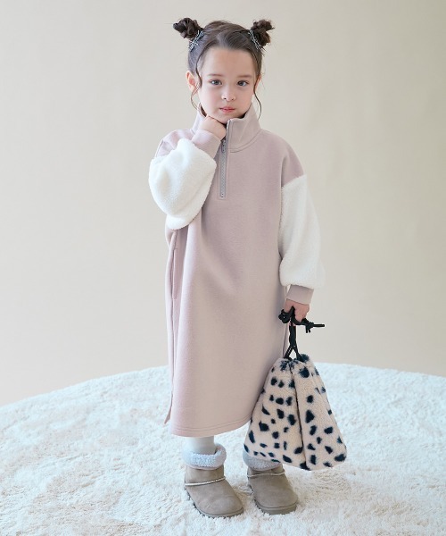 「devirock」 「KIDS」長袖ワンピース 130cm ピンクベージュ キッズ_画像5