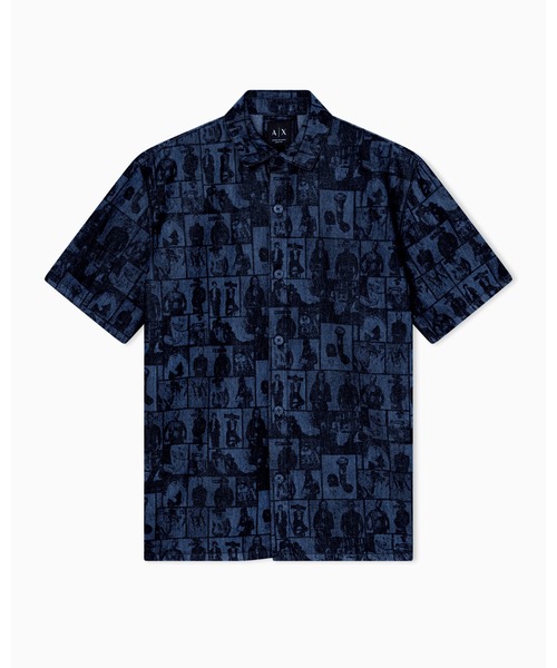 EMPORIO ARMANI 厚手デニム半袖シャツ ARMANI EXCHANGE シャツ 半袖 「A|X アルマーニ エクスチェンジ