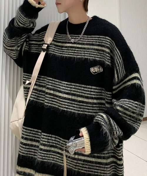 「Anchor Smith」 長袖ニット M ブラック メンズ_画像4