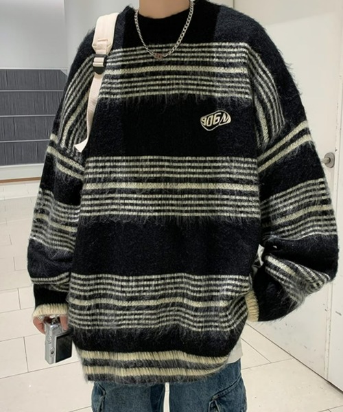 「Anchor Smith」 長袖ニット M ブラック メンズ_画像6