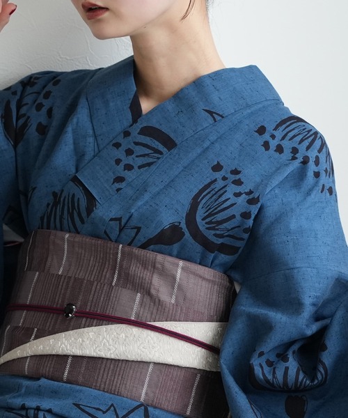 utatane 浴衣 手染め注染浴衣3点セット utatane×注染工房 赤坂紬 青藍
