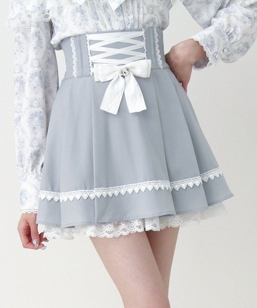 DearMyLove スカート レースアップリボンプリーツスカート : ZOZOTOWN