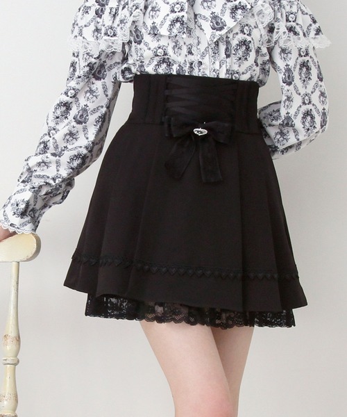 DearMyLove スカート レースアップリボンプリーツスカート : ZOZOTOWN