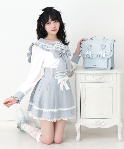 DearMyLove スカート レースアップリボンプリーツスカート : ZOZOTOWN