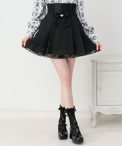 DearMyLove スカート レースアップリボンプリーツスカート : ZOZOTOWN
