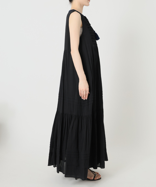 ワンピース ウォッシャブル / タッセルノースリーブワンピースの画像