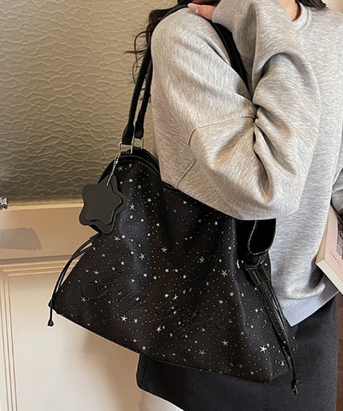 トートバッグ 星柄ラメプリントトートバック レディース : ZOZOTOWN