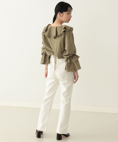 「BeAMS DOT」 デニムパンツ MEDIUM ブルー レディース_画像5
