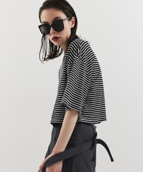 HANNE tシャツ 半袖 ハーフスリーブボーダーTEE レディース : ZOZOTOWN