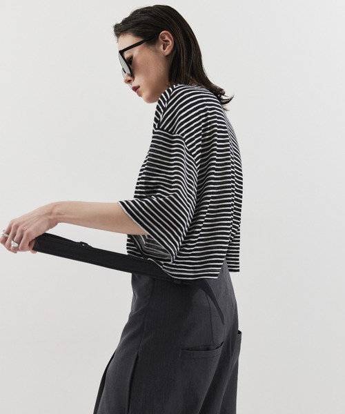 HANNE tシャツ 半袖 ハーフスリーブボーダーTEE レディース : ZOZOTOWN