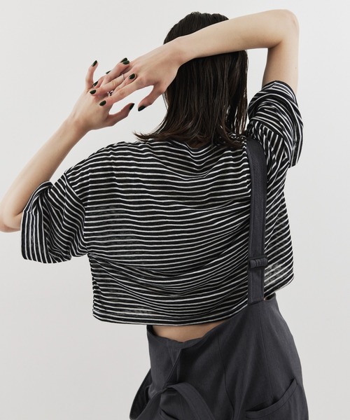 HANNE tシャツ 半袖 ハーフスリーブボーダーTEE レディース : ZOZOTOWN