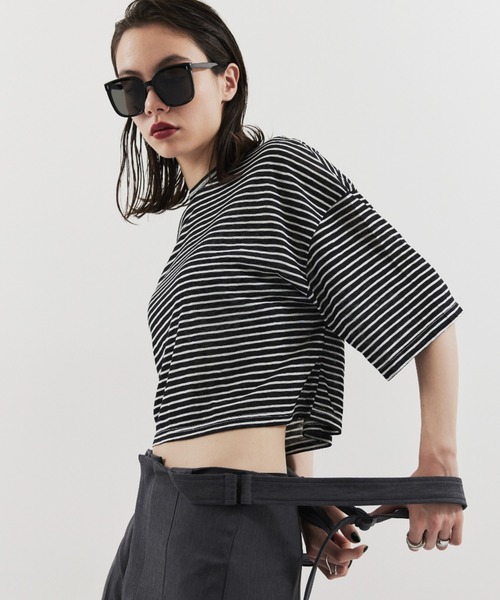 HANNE tシャツ 半袖 ハーフスリーブボーダーTEE レディース : ZOZOTOWN