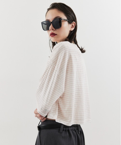 HANNE tシャツ 半袖 ハーフスリーブボーダーTEE レディース : ZOZOTOWN