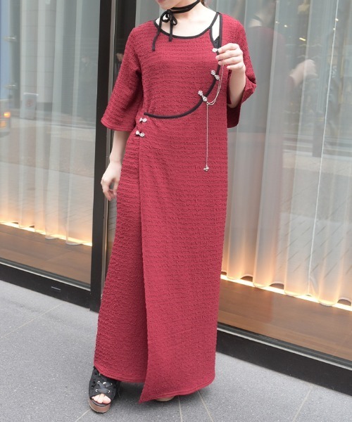 axes femme（アクシーズ ファム） ワンピース チャイナ金具ロング