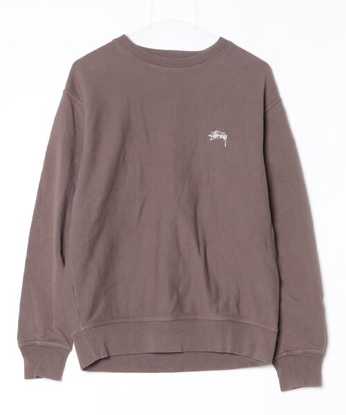 Stussy ブラウン 長袖カットソー M STUSSY（ステューシー） スウェットカットソー SMALL ブラウン メンズ