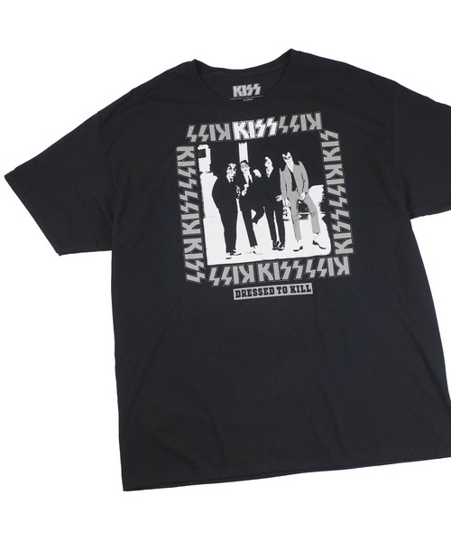 tシャツ 「GMerch/ジーマーチ」Kiss DRESSED TO KILL PHOTO IMAGE BLACK T-SHIRTS 3810119 メンズ レディース | ブランド登録なし