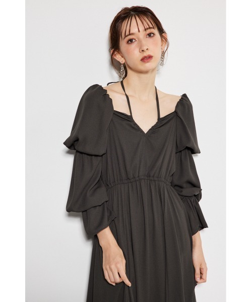 「rienda」 長袖ワンピース SMALL ダークグレー レディース_画像3