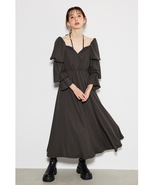 「rienda」 長袖ワンピース SMALL ダークグレー レディース_画像5