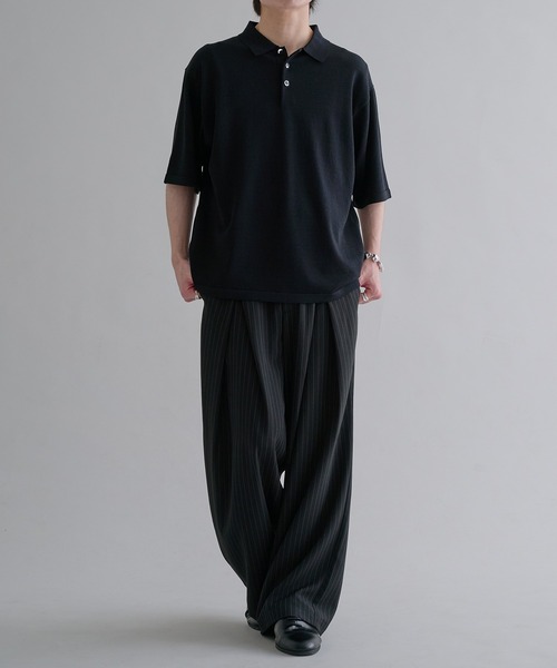 「epnok」 半袖ニット LARGE ブルー メンズ_画像3