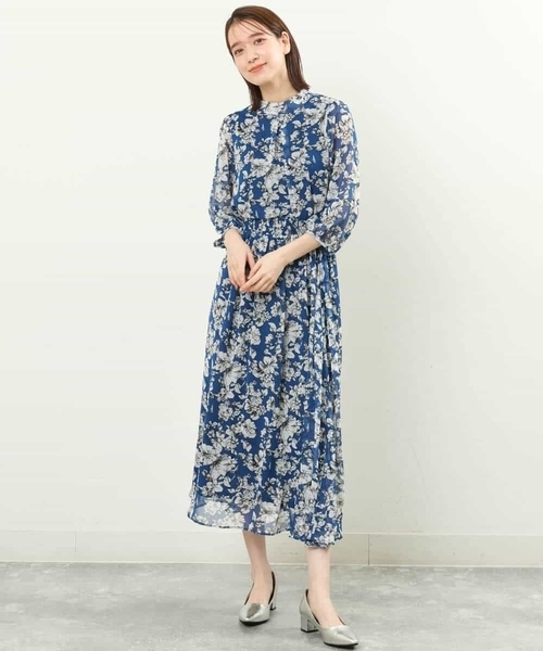 「MK MICHEL KLEIN」 長袖ブラウス 38 ブルー レディース_画像2
