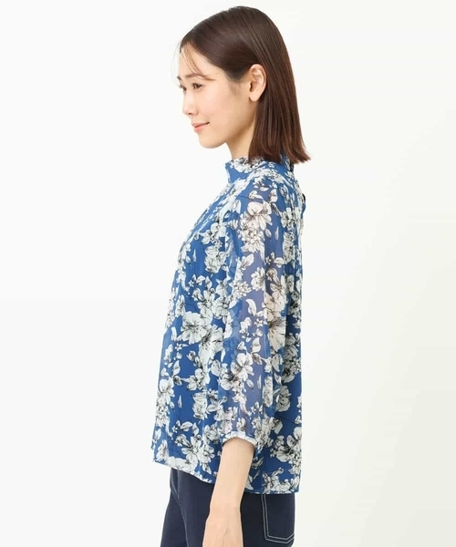 「MK MICHEL KLEIN」 長袖ブラウス 38 ブルー レディース_画像5