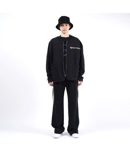 「STUDIO SEVEN」 ジップアップパーカー MEDIUM ブラック メンズ_画像9