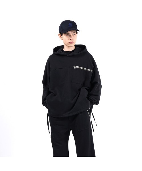 「STUDIO SEVEN」 ジップアップパーカー MEDIUM ブラック メンズ_画像10