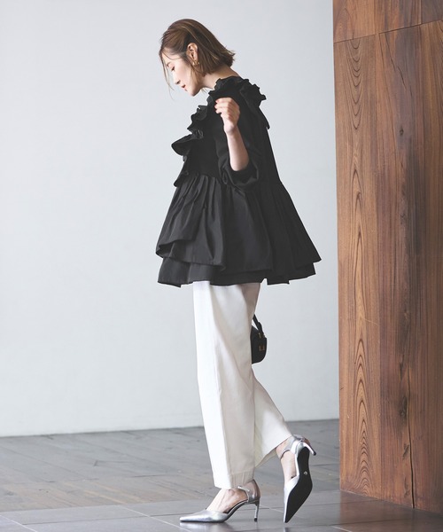 「RUIRUE BOUTIQUE」 長袖ブラウス S ブラック レディース_画像2