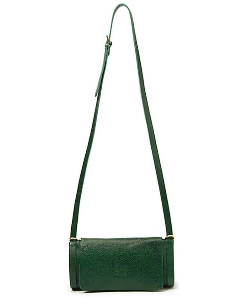 美品♡IL BISONTE イルビゾンテ バケット レザー ショルダーバッグ 緑 IL BISONTE（イルビゾンテ） レザーショルダーバッグ レディース