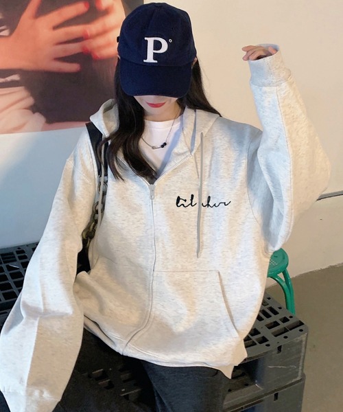 DEVICE（デバイス） パーカー ミニロゴプリント オーバーサイズ 長袖