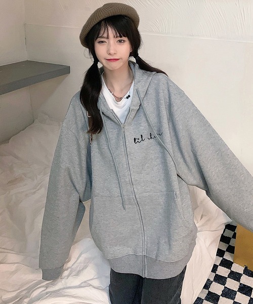 DEVICE（デバイス） パーカー ミニロゴプリント オーバーサイズ 長袖