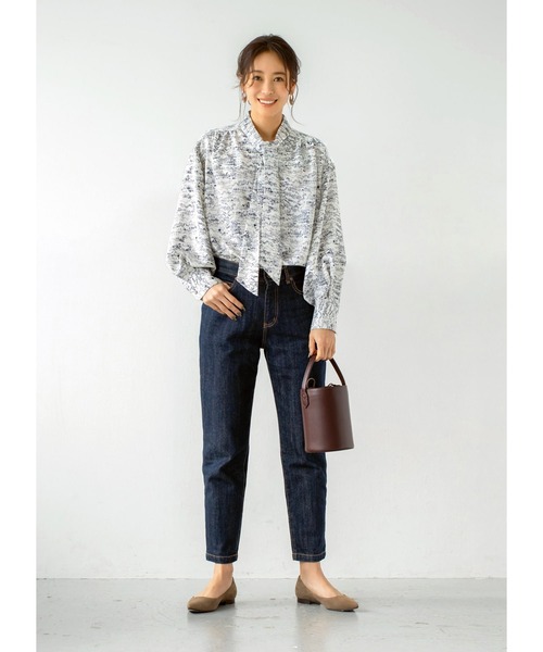 今期新作　theory luxe 秋カラー　フローラルプリント　ボウタイブラウス 今期新作 theory luxe 秋カラー フローラルプリント ボウタイブラウス