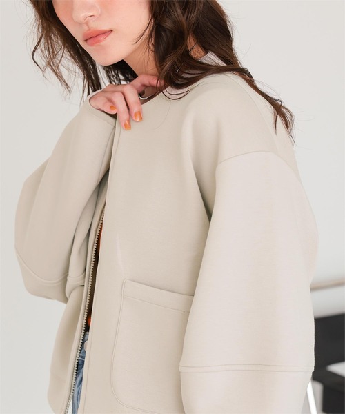 未使用品☆スカディ☆ライトブルゾン(ベージュ) titivate（ティティベイト） ブルゾン アウター コクーンスリーブ