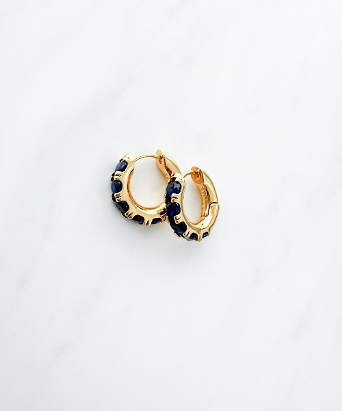 TIMELESS&THREE ピアス ビジューフープピアス レディース