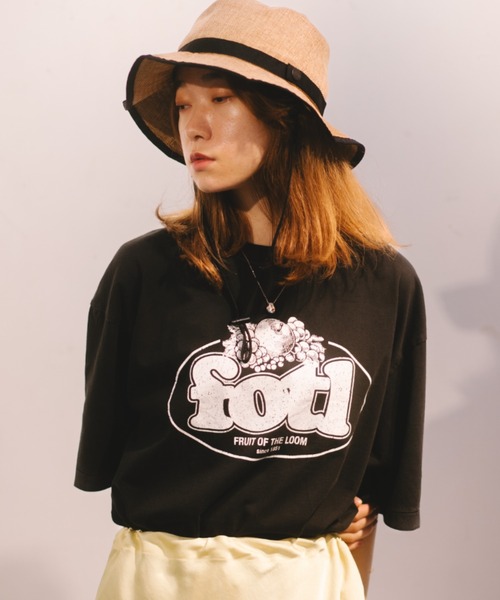 FRUIT OF THE LOOM（フルーツオブザルーム） tシャツ BLACK PRINT S/S