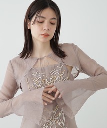 JILLSTUART ジルスチュアート ボンボン ボレロ カーディガン JILL STUART カーディガン KIKO W/J シアーオーガンザボレロ