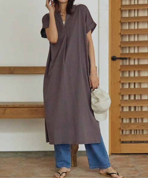 abahouse mavie ワンピース 「接触冷感」シルケット天竺