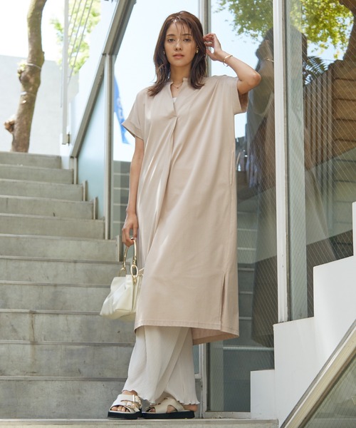 abahouse mavie ワンピース 「接触冷感」シルケット天竺